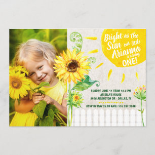 Invitación a la fiesta de cumpleaños del girasol