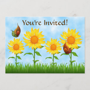 Invitación a la fiesta de cumpleaños del girasol a