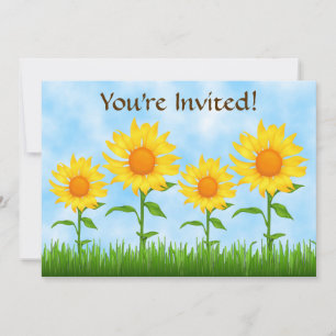 Invitación a la fiesta de cumpleaños del girasol a
