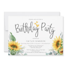 Invitación a la fiesta de cumpleaños del girasol a