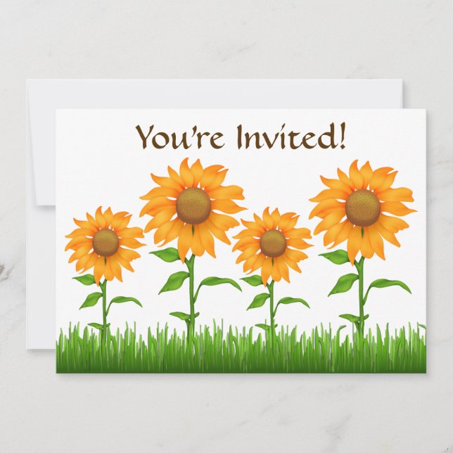 Invitación a la fiesta de cumpleaños del girasol N (Anverso)