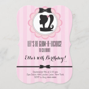 Invitación a la fiesta de cumpleaños del Glam Spa