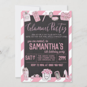 Invitación a la fiesta de cumpleaños del glamour