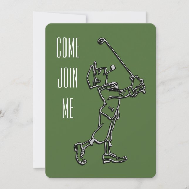 Invitación a la fiesta de cumpleaños del golf (Anverso)