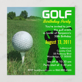 Invitación a la fiesta de cumpleaños del golf