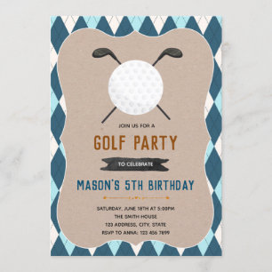 Invitación a la fiesta de cumpleaños del golf