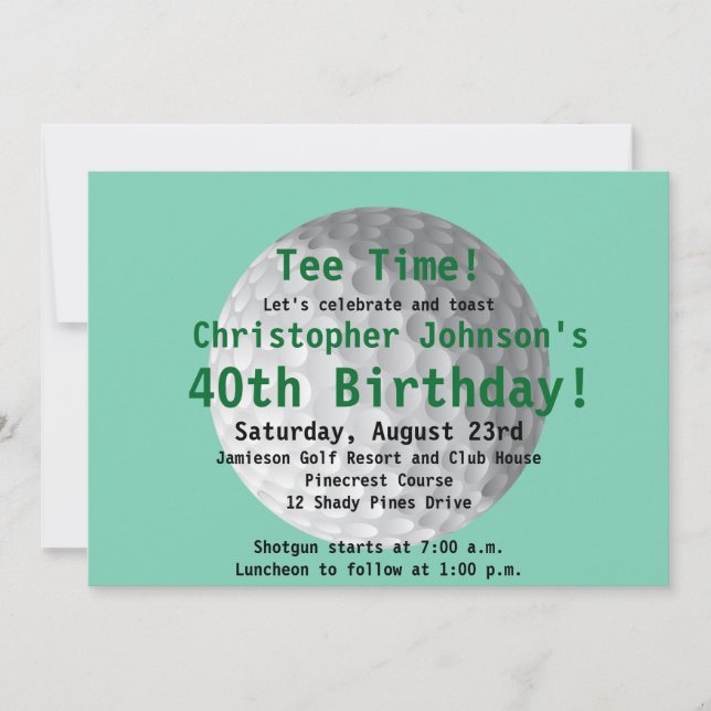 Invitación a la fiesta de cumpleaños del Golf Verd (Anverso)