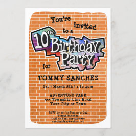 Invitación a la fiesta de cumpleaños del Graffiti