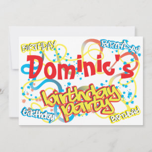 Invitación a la fiesta de cumpleaños del graffiti