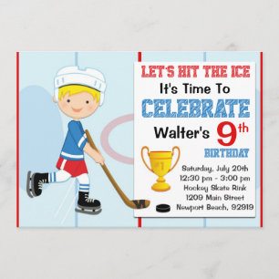 Invitación a la fiesta de cumpleaños del hockey