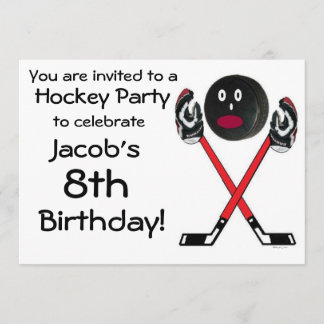 Invitación a la fiesta de cumpleaños del hockey