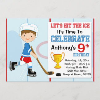 Invitación a la fiesta de cumpleaños del hockey