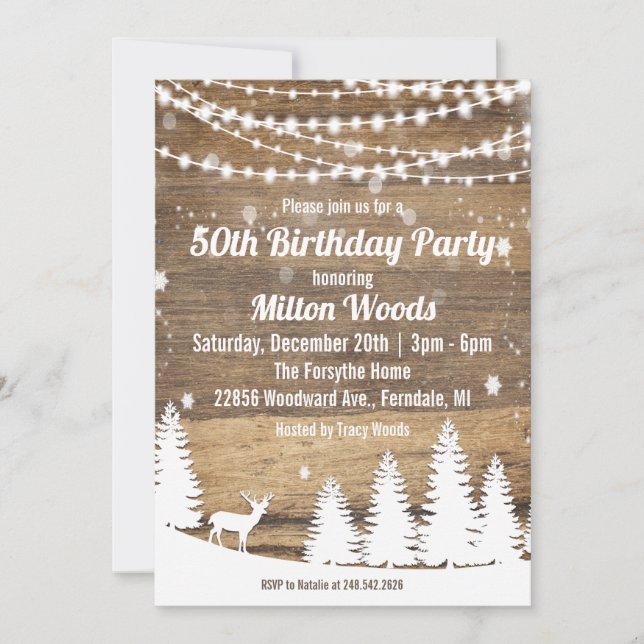 Invitación a la fiesta de cumpleaños del invierno  (Anverso)