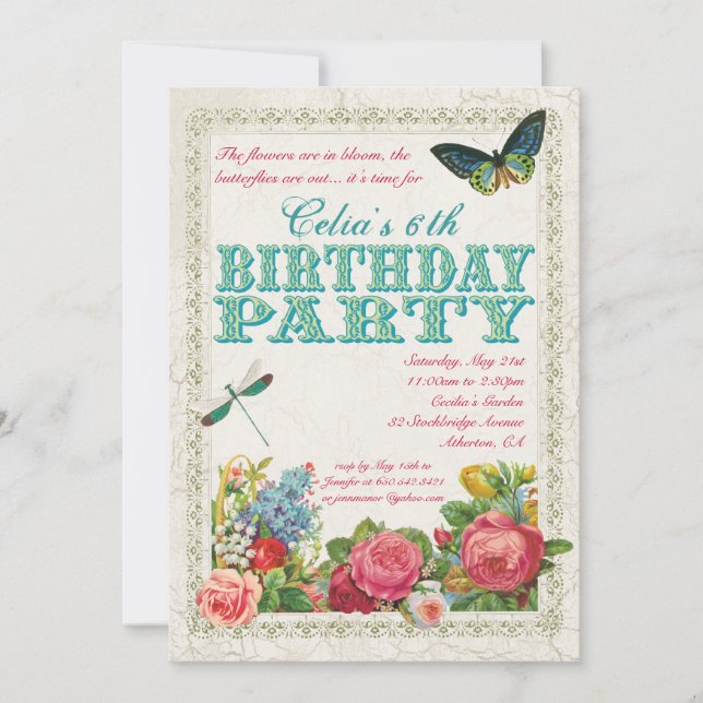 Invitación a la fiesta de cumpleaños del Jardín Vi (Anverso)