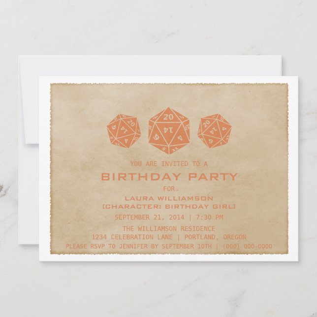 Invitación a la fiesta de cumpleaños del jugador d (Anverso)