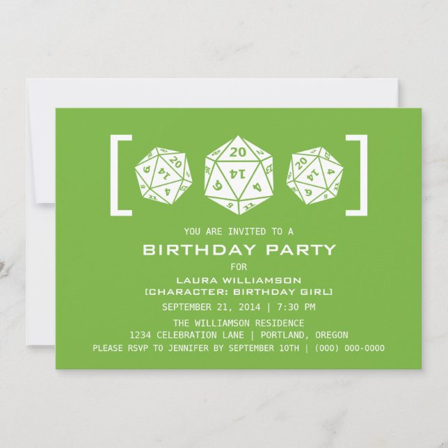 Invitación a la fiesta de cumpleaños del jugador d (Anverso)