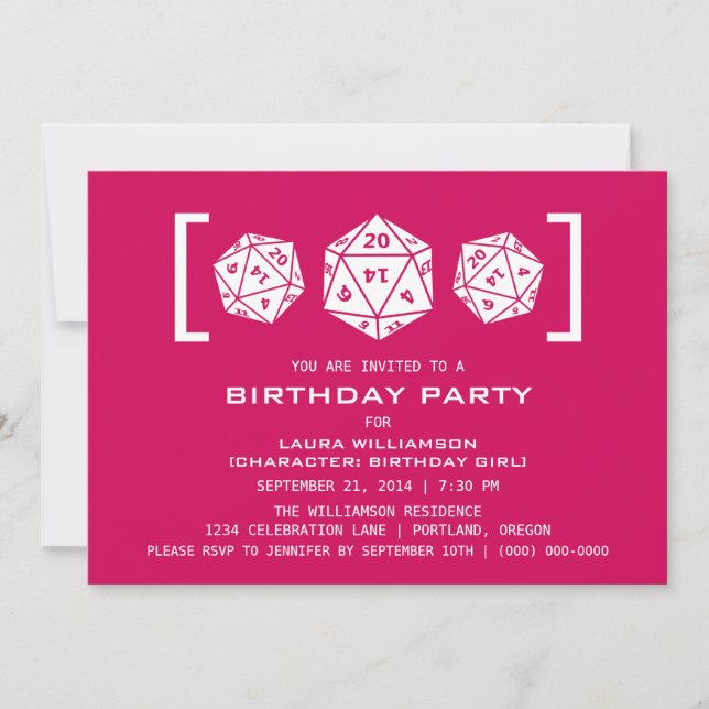 Invitación a la fiesta de cumpleaños del jugador d (Anverso)