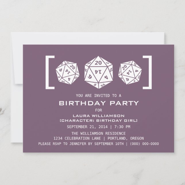 Invitación a la fiesta de cumpleaños del jugador d (Anverso)
