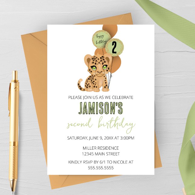 Invitación a la fiesta de cumpleaños del leopardo  (Subido por el creador)