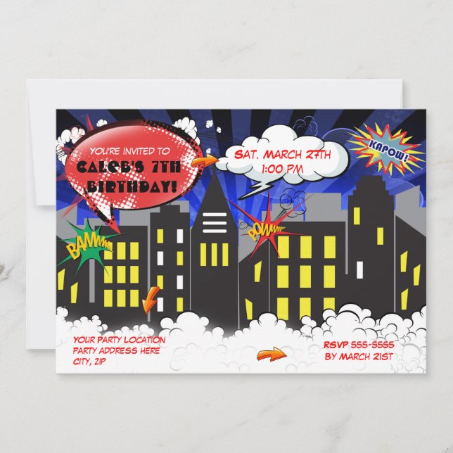 Invitación a la fiesta de cumpleaños del libro de  (Anverso)