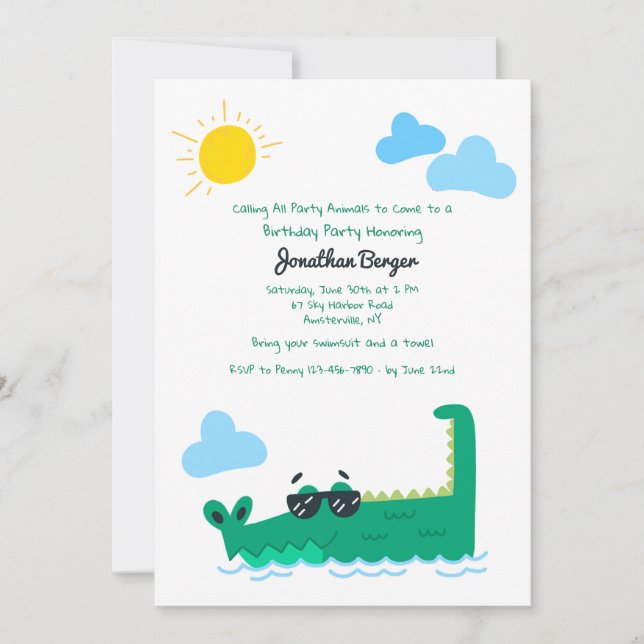 Invitación a la fiesta de cumpleaños del ligador (Anverso)