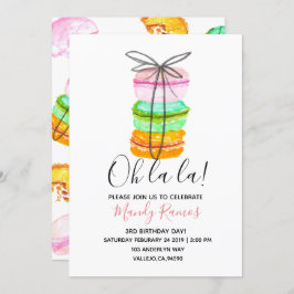 Invitación a la fiesta de cumpleaños del macaron f