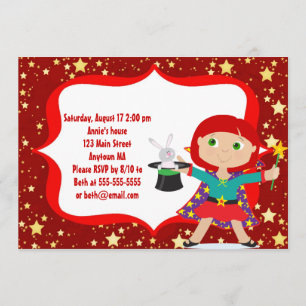 Invitación a la fiesta de cumpleaños del mago Chic