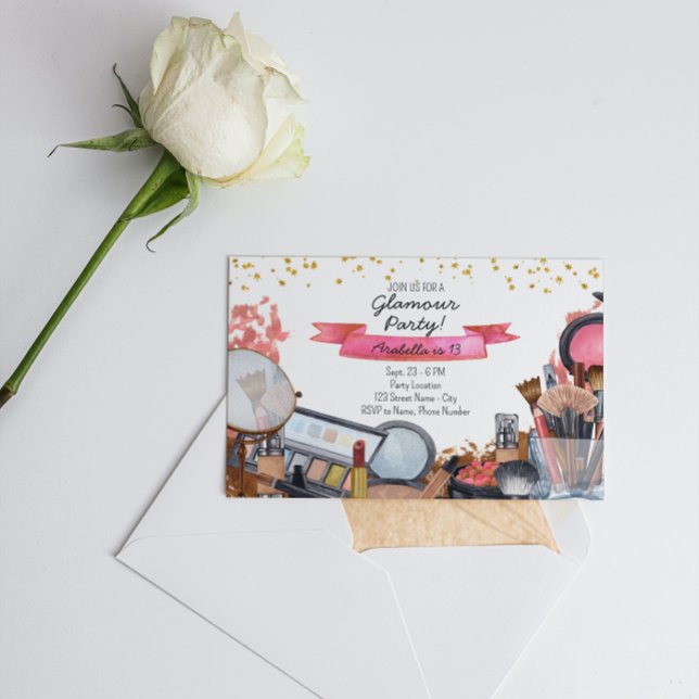 Invitación a la fiesta de cumpleaños del maquillaj (Subido por el creador)