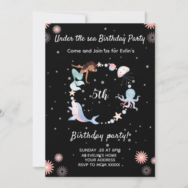 Invitación a la fiesta de cumpleaños del mar (Anverso)