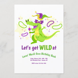 Invitación a la fiesta de cumpleaños del Mardi Gra