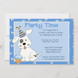 Invitación a la fiesta de cumpleaños del mascota