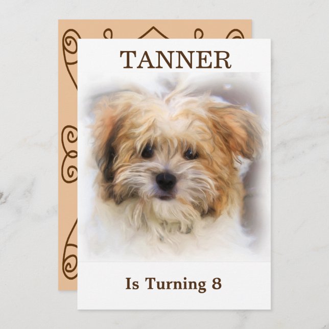 Invitación a la fiesta de cumpleaños del mascota (Anverso / Reverso)