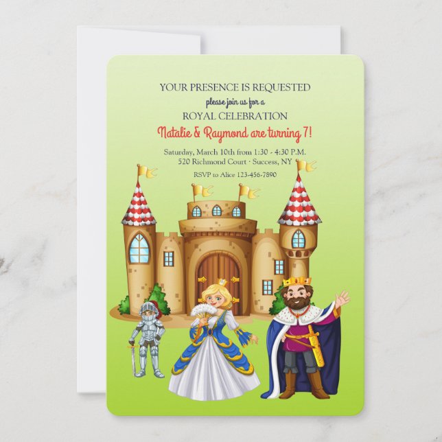 Invitación a la fiesta de cumpleaños del Medieval  (Anverso)