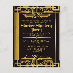 Invitación a la fiesta de cumpleaños del misterio 