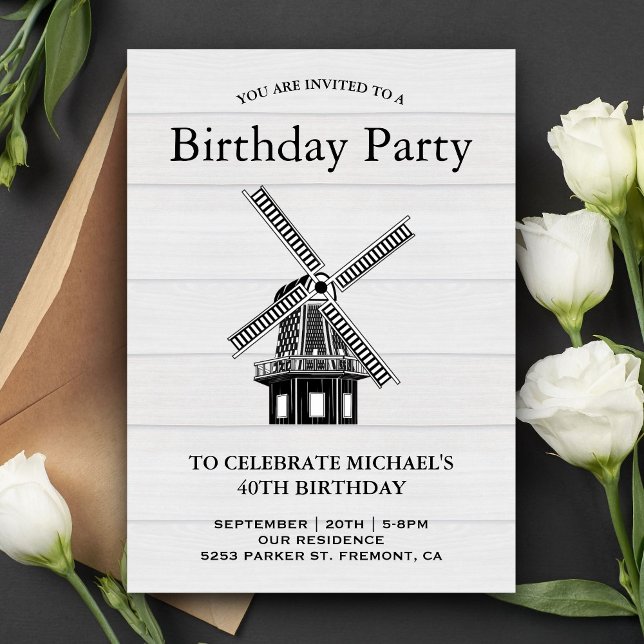 Invitación a la fiesta de cumpleaños del molino de (Subido por el creador)