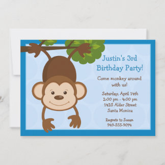 Invitación a la fiesta de cumpleaños del mono