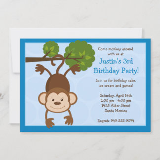 Invitación a la fiesta de cumpleaños del mono
