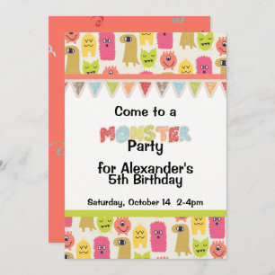 Invitación a la fiesta de cumpleaños del Monstruo
