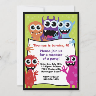 Invitación a la fiesta de cumpleaños del monstruo