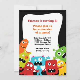 Invitación a la fiesta de cumpleaños del monstruo