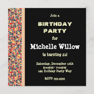 Invitación a la fiesta de cumpleaños del Mosaico N
