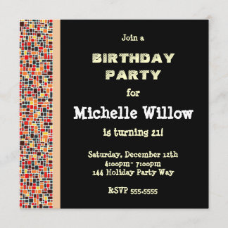 Invitación a la fiesta de cumpleaños del Mosaico N
