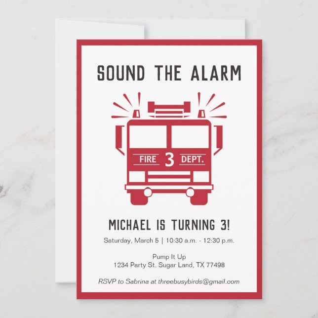 Invitación a la fiesta de cumpleaños del motor de  (Anverso)