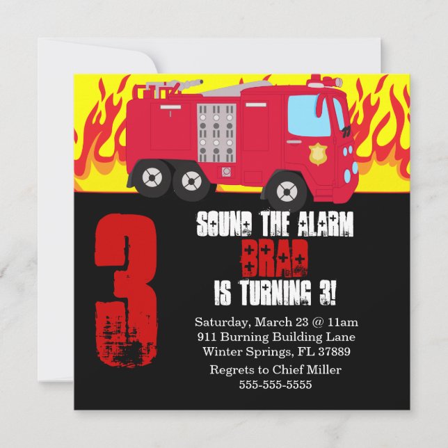Invitación a la fiesta de cumpleaños del motor del (Anverso)