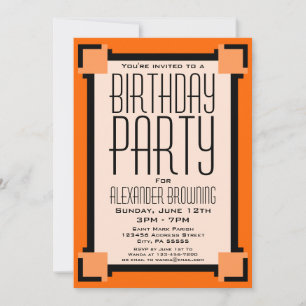 Invitación a la fiesta de cumpleaños del naranja A