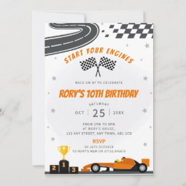 Invitación a la fiesta de cumpleaños del naranja C