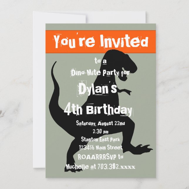 Invitación a la fiesta de cumpleaños del Naranja d (Anverso)