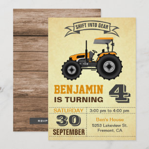 Invitación a la fiesta de cumpleaños del naranja F