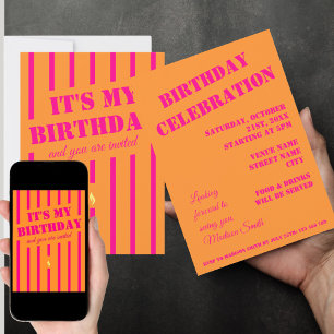 Invitación a la fiesta de cumpleaños del naranja r