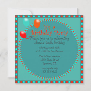 Invitación a la fiesta de cumpleaños del niño